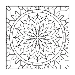 Mandala Coloring Pages For Adults, Black & White, Line Art, Illustration, Vector Art, Coloring Pages, Coloring Book