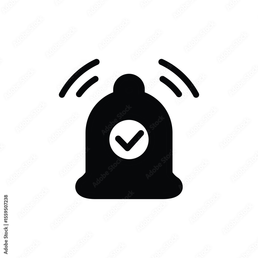 Aufkleber ringing bell alarm solid icon vector design good for web or mobile app