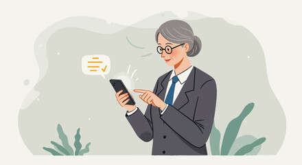 an older woman using her phone