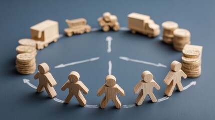 Obraz premium Supply and demand connect consumer desires with product availability, determining prices and influencing production levels in markets. 