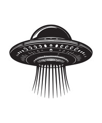 Ufo Alien Icon Vector Design on White Background.