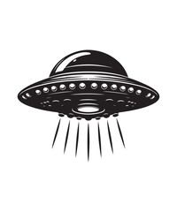 Ufo Alien Icon Vector Design on White Background.