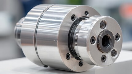 Mechanical coupling links rotating shafts, enabling torque and motion transfer between connected components in machinery.
