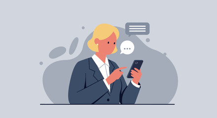 a woman in a suit is using her phone