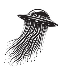 Ufo Alien Icon Vector Design on White Background.