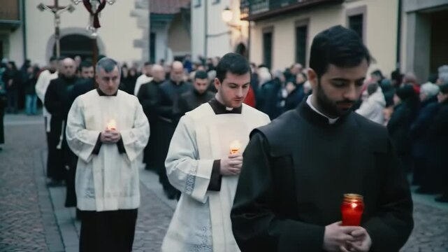 Religious procession with candles