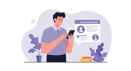 a man using his phone while he works on a project