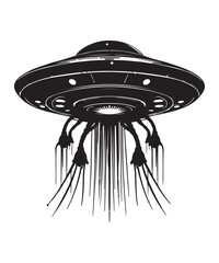 Ufo Alien Icon Vector Design on White Background.