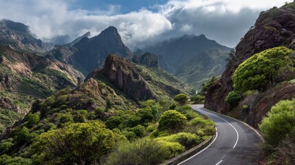 Explore scenic mountain road trip adventure in tenerife canary islands landscape