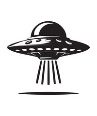 Ufo Alien Icon Vector Design on White Background.