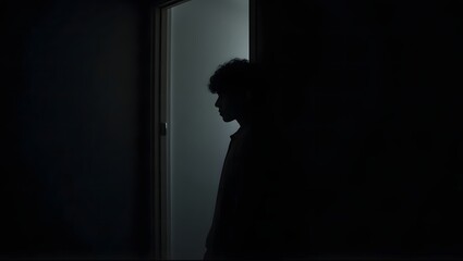 Lost in Thought A Silhouette of a Teenager Contemplating Life's Mysteries