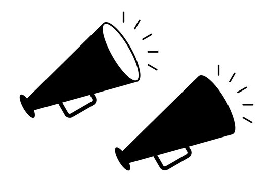 Cheers megaphone icon, Cheer bullhorn megaphone icon, Cheerleading loud sports speaker, flat style vector illustration design.