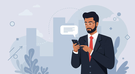 a man in a suit is holding a cell