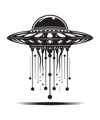 Ufo Alien Icon Vector Design on White Background.