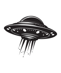 Ufo Alien Icon Vector Design on White Background.