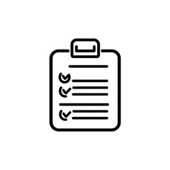 Obraz premium Black and White Outline of Checklist on Clipboard with Transparent Background Illustration