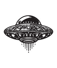 Ufo Alien Icon Vector Design on White Background.