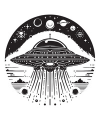 Ufo Alien Icon Vector Design on White Background.