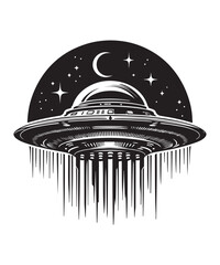 Ufo Alien Icon Vector Design on White Background.