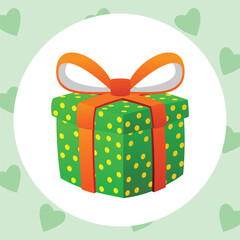 Gift Box Present with Bright Colorful Wrapper 3 d Cartoon Vector