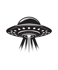 Ufo Alien Icon Vector Design on White Background.