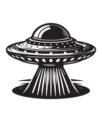 Ufo Alien Icon Vector Design on White Background.
