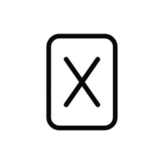 Black Cross Symbol Inside Rounded Square, Isolated on White Background, Design Element