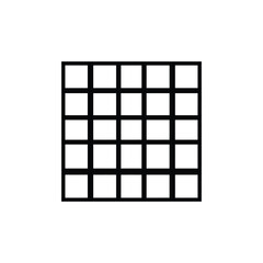 Black Grid Pattern Simple Square Frame with Thick Lines and White Cells