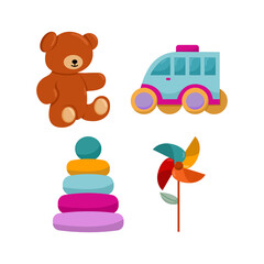 Set Of Colorful Toys