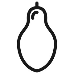 Papaya Fruit icon with line design style and transparent background