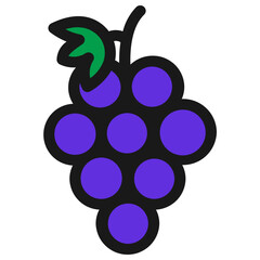 fruit icon with Filledline design style and transparent background