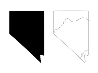 Nevada State Border With Interstate Highway Lines