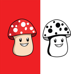 cute baby mushroom vector