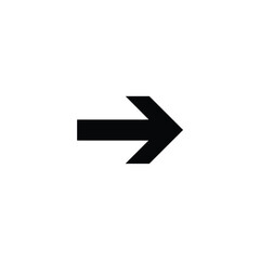 Black Right Arrow Pointing Directionally on White Background for Interface Design Elements