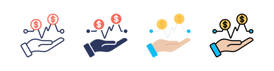 Revenue Multi Style Icon Set Vector 