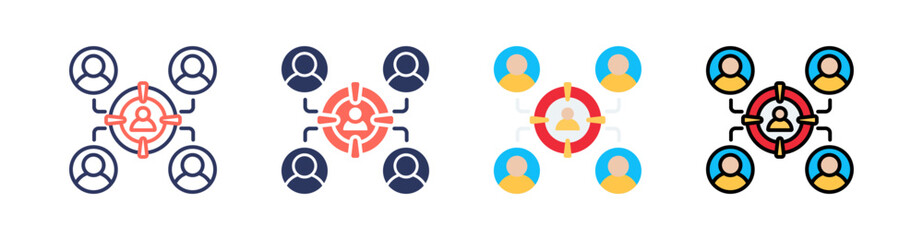 Target Multi Style Icon Set Vector 