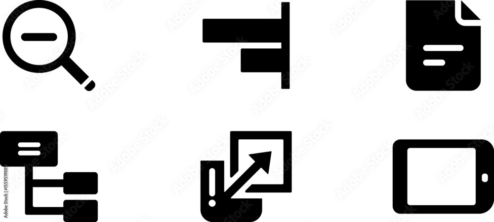 Poster modern rounded filled developer icon set
