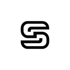 Obraz premium Bold Black Letter S with Rounded Corners on a White Background