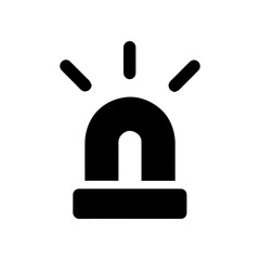 Beacon siren icon with transparent background representing emergency alert and warning signal
