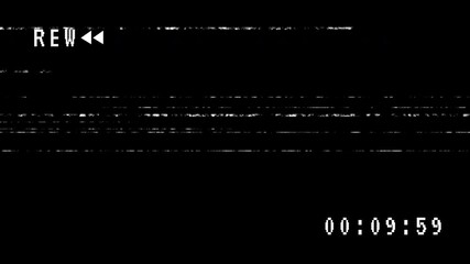 VHS video tape rewind screen on black background. REW VHS video tape, 4K Video Animation - Powered by Adobe