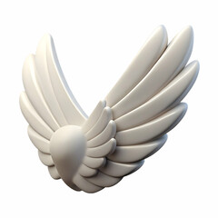 Obraz premium Folded white wings with depth for clean minimal digital renders and modern 3D futuristic abstract background scenes