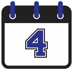 Modern Calendar Icons with Bold Sport Numbers – Vector Art