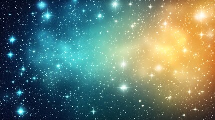 Stunning Teal and Gold Galaxy Nebula Background