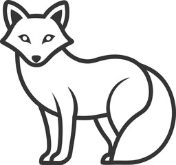 Arctic fox line arts