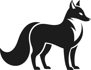 Arctic Fox illustration  vector silhouette icon.