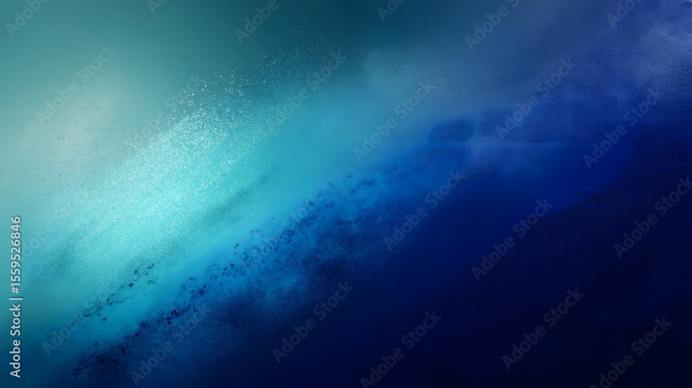 Poster ethereal abstract composition featuring blended blue hues, creating a calming and mesmerizing design