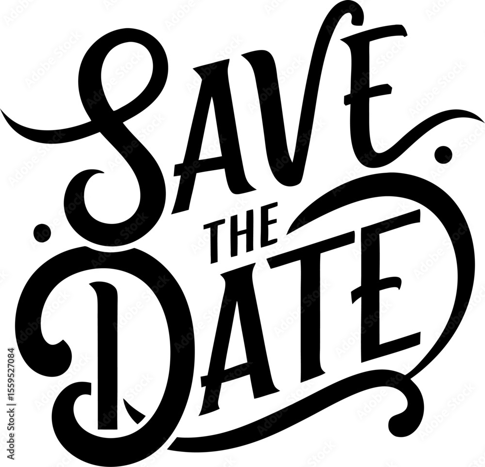 Fototapete save the date text vector icon