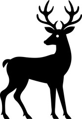 Obraz premium vector illustration of black Reindeer