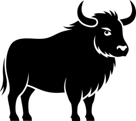 yak line art silhouette vector illustration