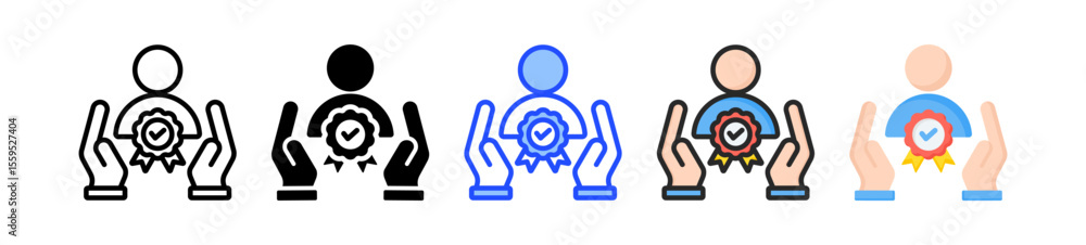 Aufkleber recognition icon collection with multiple styles